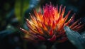 Vibrant tropical flower, close up, beauty in nature generated by AI