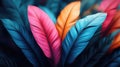 Vibrant Tropical Leaves Close Up blurs Royalty Free Stock Photo