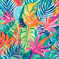 Vibrant Tropical Leaves Print Inspired By Lilly Pulitzer