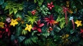 vibrant tropical plants pattern