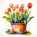 Vibrant Tulips: A Burst of Color for Your Spring Stock Photos AI Generated
