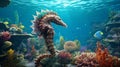 Vibrant Underwater Animation: Unreal Engine 5 Sea Horse Illustration