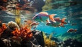 Vibrant underwater beauty fish, coral, and sea life swimming generated by AI Royalty Free Stock Photo