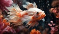 The vibrant underwater beauty showcases a cute fish swimming generated by AI Royalty Free Stock Photo