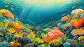 Vibrant Underwater Coral Reef Ecosystem Teeming with Marine Life Royalty Free Stock Photo
