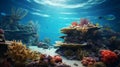 Vibrant Underwater Coral Reef Scene In Stunning 8k Resolution Royalty Free Stock Photo