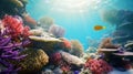 Vibrant Underwater Coral Seascape With Terragen Rendering Royalty Free Stock Photo