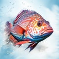 Vibrant Underwater Fish: Realistic Hyper-detailed Portraits With Explosive Wildlife