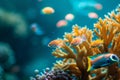 Vibrant Underwater Scene with Tropical Fish, Marine Life Concept