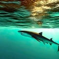 vibrant underwater shark artwork