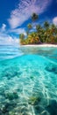 Vibrant Underwater View Of Tropical Island: A Captivating Visual Journey