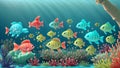 A vibrant underwater world with a colorful coral reef Royalty Free Stock Photo