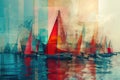 Vibrant Urban Sailing Regatta Patterns