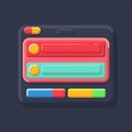User Interface Design Elements with Colorful Buttons and Sliders Royalty Free Stock Photo