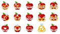 Romantic Apples and Wedding Rings Vector Collection Royalty Free Stock Photo