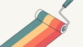 Paint Roller Rainbow Trail Colorful Vector Graphic, vector design Generative AI Royalty Free Stock Photo