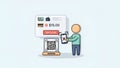 Mobile Payment with QR Code Scanning and Digital Wallet Royalty Free Stock Photo