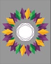 Mardi Gras Colors Abstract Diamond Frame Vector Royalty Free Stock Photo