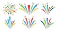 Colorful Abstract Fireworks and Celebration Bursts Vector Set Royalty Free Stock Photo