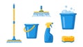 Household Cleaning Supplies Vector Set Royalty Free Stock Photo