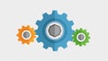 Colorful gears icon, symbolizing teamwork, settings, and mechanical processes, vector design Generative AI Royalty Free Stock Photo