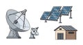 Technology, Renewable Energy, and Infrastructure Vector Icons Set Royalty Free Stock Photo