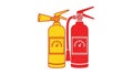 Fire Extinguisher Icons - Red and Yellow Safety Equipment Royalty Free Stock Photo