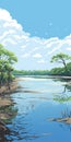 Vibrant Vector Illustration Of A Serene Mangrove Forest