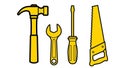 Basic Hand Tools Set Vector Illustration Royalty Free Stock Photo