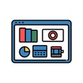 Business Analytics Dashboard Interface Vector Icon Royalty Free Stock Photo