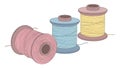 Colorful Sewing Thread Spools Vector Illustration Royalty Free Stock Photo