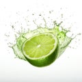 Vibrant Lime Water Splash: Explosive Pigmentation For Innovative Design Royalty Free Stock Photo