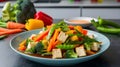 Vibrant Vegan Tofu and Vegetable Stir Fry 2 Royalty Free Stock Photo