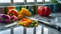 Vibrant Vegetable Medley on Marble Countertop Royalty Free Stock Photo