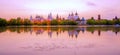 Vibrant view of Izmailovo wooden Kremlin in Moscow under sunset sky