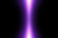 Glow, violet vertical beam, neon shine with concentrated energy flare and symmetrical luminous lines Royalty Free Stock Photo