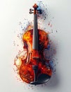 Vibrant Violin Symphony with Abstract Notes Royalty Free Stock Photo