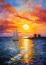 Vibrant Visions: A Captivating Sunset Sail with a Youthful Twist