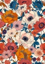 Vibrant Visions: A Closeup of Floral Patterns and the Cycle of L