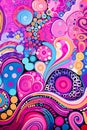 Vibrant Visions: A Colorful Closeup of Fractal Circles in a Swir