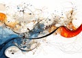 Vibrant Visions: A Dynamic Display of Abstract Orange and Blue W