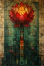 Vibrant Visions: A Majestic Hindu Lotus Mandala in a Grand Scale