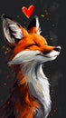 Vibrant Visions: A Stunning Portrait of a Fox and Wolf in Deep P
