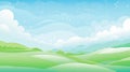 Vibrant Visions: A Vector Landscape of Green Fields, Clear Skies Royalty Free Stock Photo