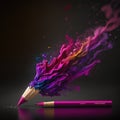 Vibrant visions in violet: a pencil sketch