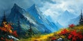 Vibrant Vistas: A Blurred Mountain Journey Through Expressive Tu