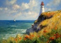 Vibrant Vistas: A Lighthouse Cliff Painting Adventure with Red P