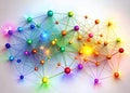A Vibrant Visualization of Community Connections Unveiling Social Interactions Through a Colorful Network Diagram Royalty Free Stock Photo