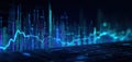 The Vibrant Visualization of Data Trends in a Futuristic Digital Landscape AI generated image Royalty Free Stock Photo