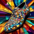 Vibrant and Visually Striking Collection of Shoes in Kaleidoscope Art Style